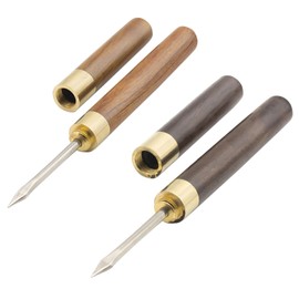 2 Pcs Ice Pick with Wooden Handle and Cover, 5.5 Inch Silver Stainless Steel Ice Crusher for Ice Breaking at Home and Bar (small)