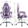Purple Gamer Chair High Back Ergonomic Adjustable,Racing Style PU Leather