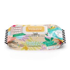 Juniper CLEAN Single Surface Cleaning Wipes Bleach Free, Thick & Large Dispose, All-Purpose Cleaner for Bathroom, Kitchen, Office, 100 Count Soft Flow, Biodegradable, Citrus Scent