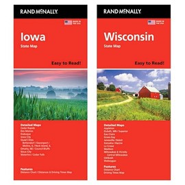 Rand McNally State Maps: Iowa and Wisconsiin (2 Maps)