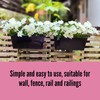 LaLaGreen Outdoor Rail Planter (6 Pack, 16 Inch) Large Black