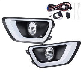 PIT66 Fog Lights Kit, Compatible with Chevy Colorado 15-19 Fog Lamps with Wiring & Bubles & Bezels Kit Clear Lens