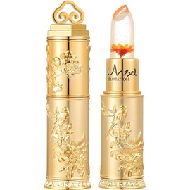 (Warm Discoloration) Jelly Lipstick, Lip Cream with Gold Foil Color Changing Flowers, Portable, Convenient Lipstick, Lipstick, Balm, Lipstick, Base, Moisturizing, Lip Cosmetics, Long Lasting,