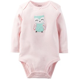Carter's Baby Girls' Single Bodysuit 118g760, Pink Owl, 18 Months
