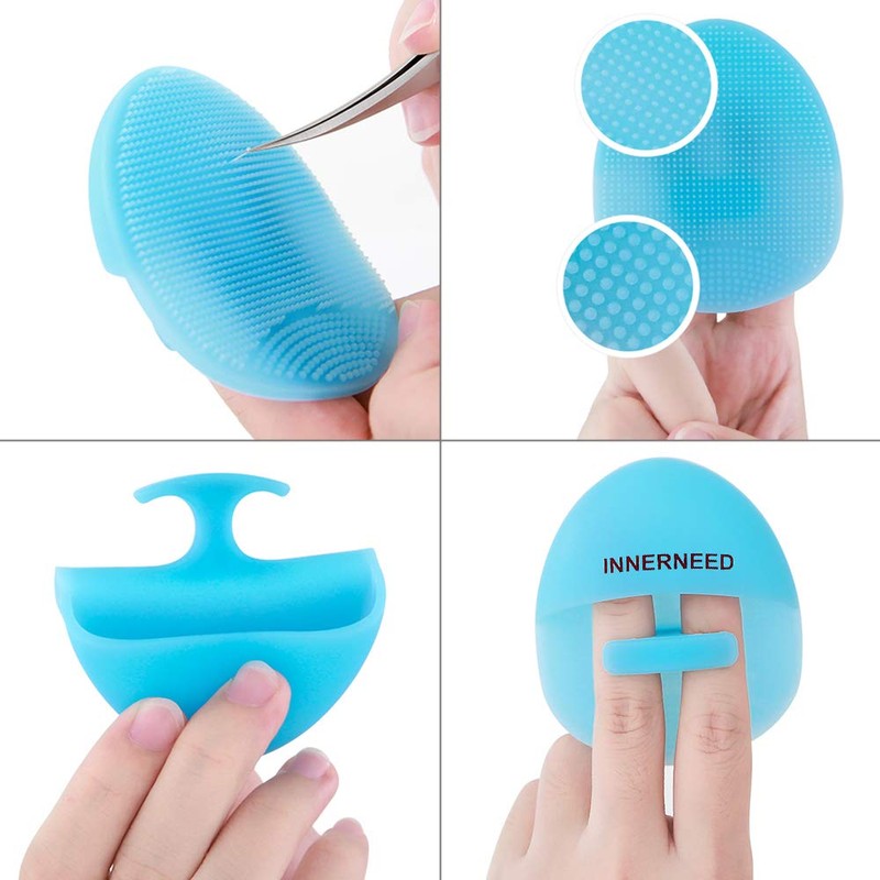 INNERNEED Soft Silicone Facial Cleansing Brush Manual Face Scrubber Exfoliating