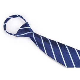 Corbata con cierre de clip para hombre, diseño de cuadros de colores lisos, Stripe 3, Talla única