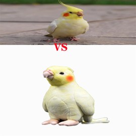 Tiny Heart Cockatiel Plush Toy, Yellow 7 Inch Super Soft Realistic Realistic Parrot Plush Stuffed Animal Cute Kids Birthday Ornament Collection Use for All Ages and Occasions