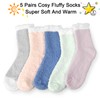 VoJoPi Fuzzy Socks for Women, 5 Pairs Soft and Warm