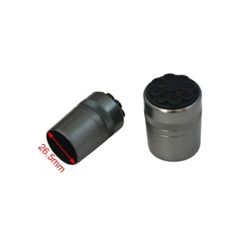 DeeRace Fishing Rod Bat Cap Black Replacement Lightweight Durable Aluminum Alloy Fishing Rod End Cap Protector, 26.5mm