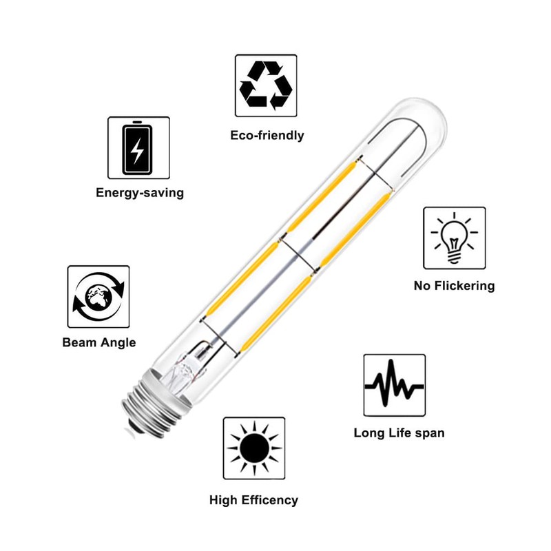 Bonlux 4W LED T6.5 Tubular Filament Bulb Dimmable, E17 Intermediate