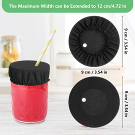 15 Piece Drink Cover Scrunchies, Elastic Fabric Class Cup Drink Covers, Anti Spike Drink Cover with Straw Hole, Reusable Drink Covers, Elastic Band Cup Cover for Drinks Protector Fits Most Cups