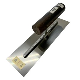 SHIBASHO Square Trowel (White Silver, Yasugi Steel, Black Handle) For Plastering Heavy Duty (Made in Japan, Hyogo, Miki) (10.6 inches (270 mm)