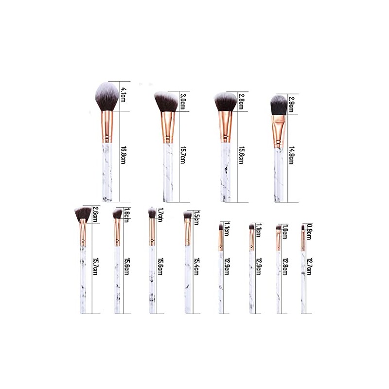 Makeup Brushes Set of 12 Marble Make Up Brushes with