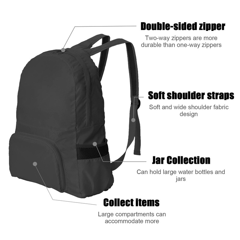 GWAWG 25L Ultra Lightweight Foldable Backpack, Small Rucksack Water Resistant