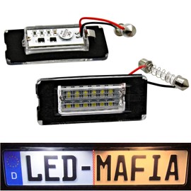 LED number plate lighting modules, E-mark, plug & play, xenon optics 1j