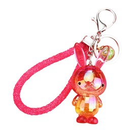LAYAHAGO Bunny Keychain Crystal Acrylic Rabbit Keychains for Women Wallet Purses Backpack Bags Keys, Goldrose