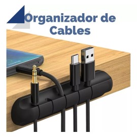 Universo en Linea Organizador De Cables Silicón Oficina Hogar Adherible Full Color Negro
