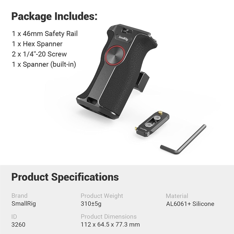 SMALLRIG NATO 3260 Side Grip with Rotating Push Button, Quick