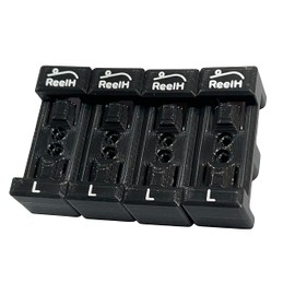 ReelH Wall Mount Fishing Reel Holder 4 Pack (Large 4500-5000 Sized Reels, Black)