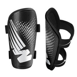 Shin Guards Soccer Youth Kids - Shin Guard for Boys Girls Teenagers 2-18 Years Old - Football Shin Pads Protection Equipment with Adjustable Straps - Black, M