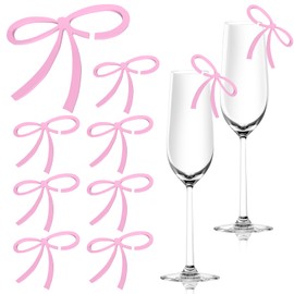 BENOSPACE 30 Pcs Bow Drink Tags Coquette Reusable Bow Wine Glass Charms Acrylic Bowknot Drink Markers for Birthday Bachelorette Party Wedding Coquette-Themed Celebrations Tasting Party Decor Accessory