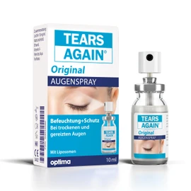 TEARS AGAIN Original Augenspray gegen trockene Augen 10ml - auch für Kinder geeignet - Hilft bei müden, brennenden und gereizten Augen - Ohne Konservierungsstoffe - mit Liposomen