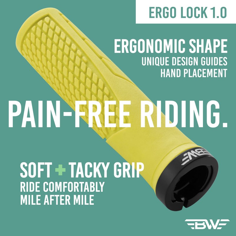 BW USA Ergo-Lock MTB Grips – Comfortable Ergonomic Lock-On Bike