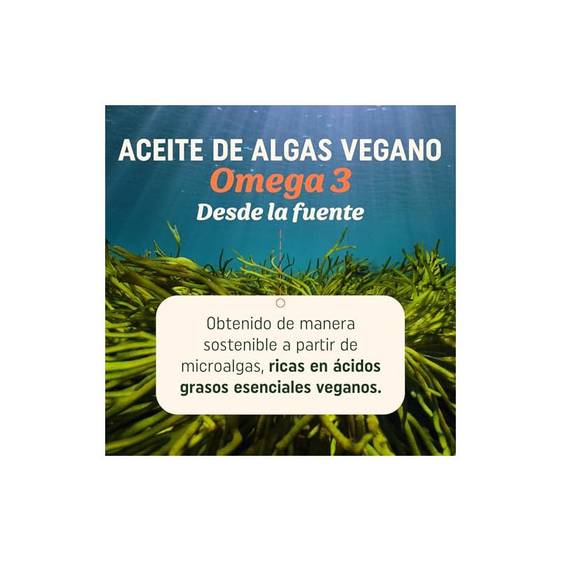 Omega Vegano Aceite Algas Dha Epa Origen Vegetal Gmo