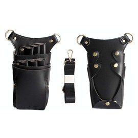 Scissor Holster Pouch,Boshiho PU Leather Salon Barber Hairdressing Scissors Holster Detachable Hair Stylist Tools Bag Comb Shear Holster with Waist Shoulder Belt