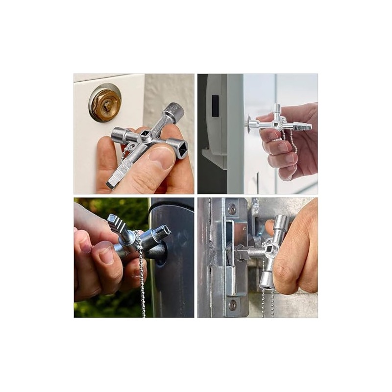 2 Pieces Universal 4-Way Control Cabinet Keys for Various Uses