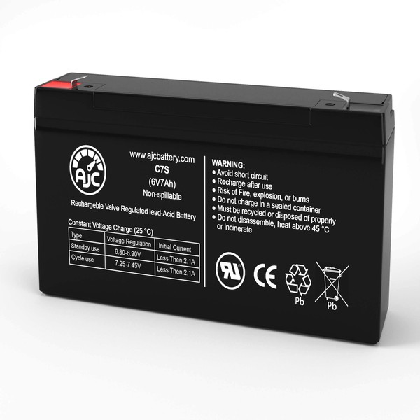 Lithonia ELB0607 6V 7Ah Emergency Light Battery - This is an AJC Brand Replacement