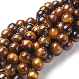 Tiger's Eye Gemstone Beads 10 mm ** A Grade ** Natural Stone Round Gemstone Beads G75