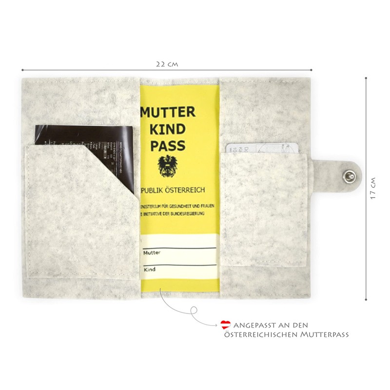 Mutterkind Passport Cover Austria Rabbit Love with Extra Compartments and