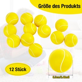 Tczecoo Pack of 12 Foam Balls, 6.3 cm Foam Tennis Balls, Soft Foam Balls, Soft Foam Balls, Mini Foam Balls for Children and Adults, Indoor/Outdoor Play