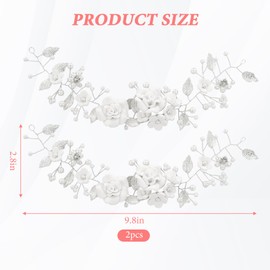 Wedding Hair Pieces for Brides,2 Pieces of Bridal Hair Accessories In The Style of Flowers And Vines, Suitable for Weddings, Engagements, Parties And Other Occasions.