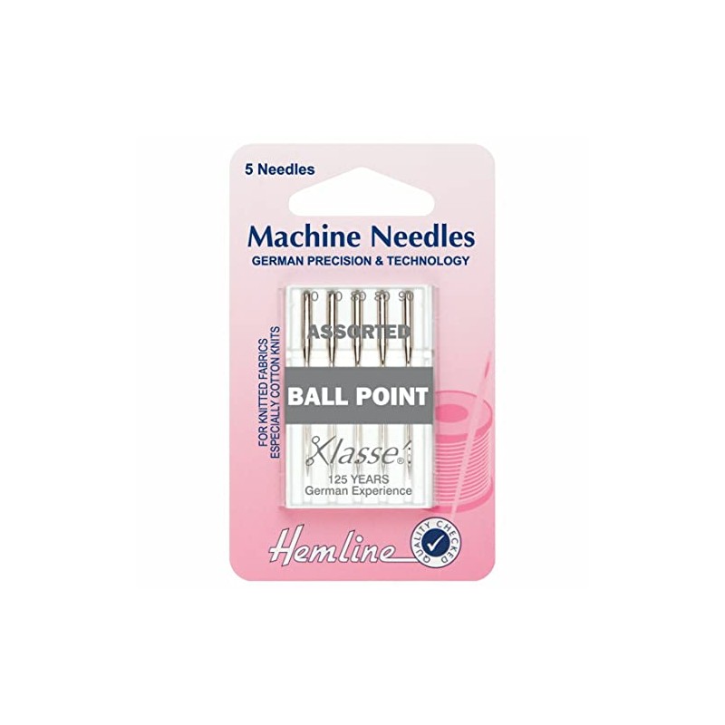 Hemline Machine Needles: Ball Point - Mix