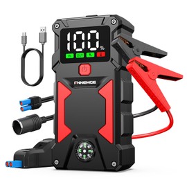 FNNEMGE Car Jump Starter, 5000A Peak 24800mAh 12V Car Battery Starter(Up to All Gas, 8.0L Diesel Engine), with with USB Charge Output Port,LED Light,HD Large Screen,12V EC-5 Output.