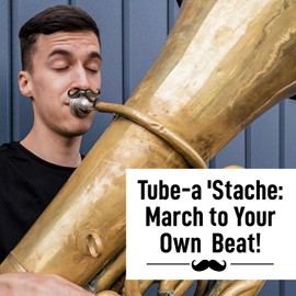 [2 Pack] Clip-On Mustache For Tubas - Includes Protective Case - Made To Fit All Tuba Mouthpieces - Perfect Accessory For Young Musicians