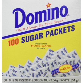 DOMINO SUGAR PACKETS - 100/ 3.54g (Pack of 3)