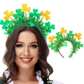 Gangel St Patricks Day Headbands Green Bow Hairband Bows Hair Hoop Irish Shamrock Hair Accessories for Women (F)