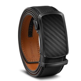 KEMISANT Ratchet Belt For Men,Slide Leather Belt Adjustable For Gift Men Dress Casual Pants Jeans-Cut For Fit(Black,36"-42" Waist Adjustable)