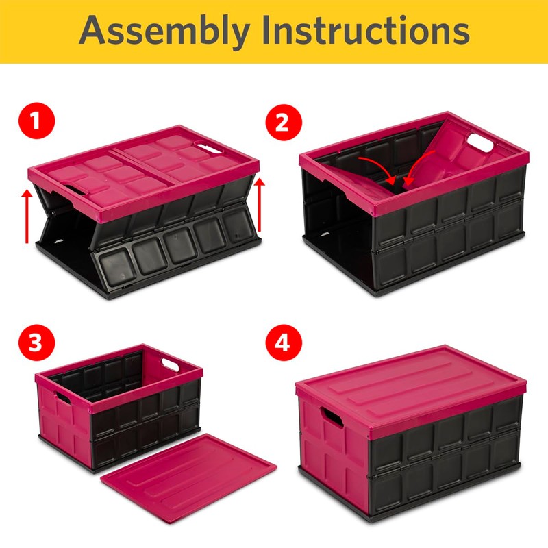 Glad Collapsible Storage Bin with Lid - 48L Foldable Plastic