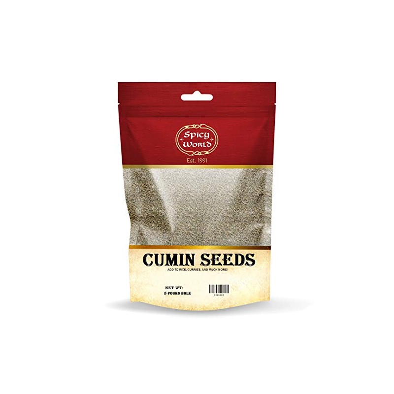 Spicy World Cumin Seeds Bulk, 5-Pounds