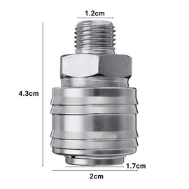 Air Coupler POWERTOOL Euro 1/4" Pipe Connector Quick Release Male Female Airline Connectors for Compressor Tools (Pack of 10)