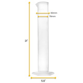 Polypropylene Graduated Cylinder, circular Base, 2000ml