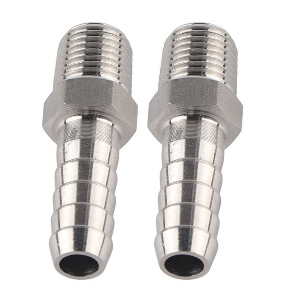 Barb Connector, 2PCS 1/4 Inch Stainless Steel Barb Connector, Quick