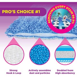 Reusable Mop Pads Compatible with Swiffer WetJet (2 Pack) - Microfiber Mop Refill for Wet Mopping Cloths - Hardwood Floor Cleaning Spray Mop Pads are Reusable Replacements Wet Jet Pads Refills