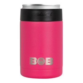 BOB THE COOLER CO - 12oz "Bob's Chillin" Short Double Wall Vacuum Insulated Can Cooler, Stainless Steel Can Cooler for Camping, Beverages, Drink, Beer, Beach & More (Vice Red)