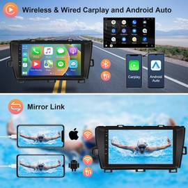2G 64G Car Radio for Toyota Prius 2010-2015 Android Car Stereo Carplay Wireless Android Auto, Hodozzy 9 inch Touch Screen with GPS/WiFi/Bluetooth, FM RDS, Mirror Link,Backup Camera
