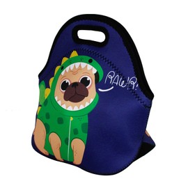 Violet Mist Womens Cute Reusable Neoprene Lunch Bag Insulated Lunch Box Dinosaur Thermal Blue lunch bags Waterproof lunchbags Animal Food Handbags Travel Work Gift for Women Men Adult Dinosaur Lover